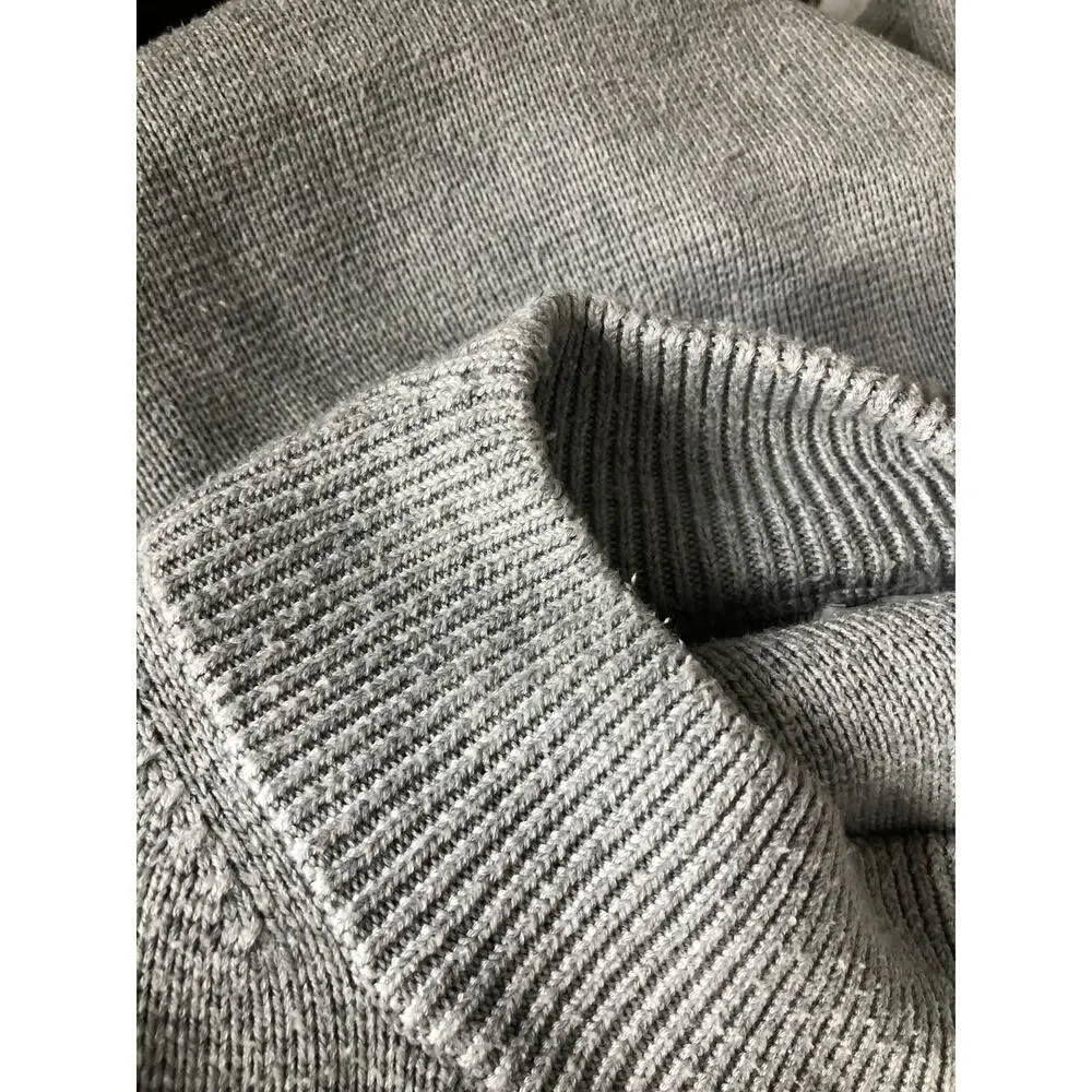 Victor Alfaro Mock Neck Sweater Oversized Gray XL